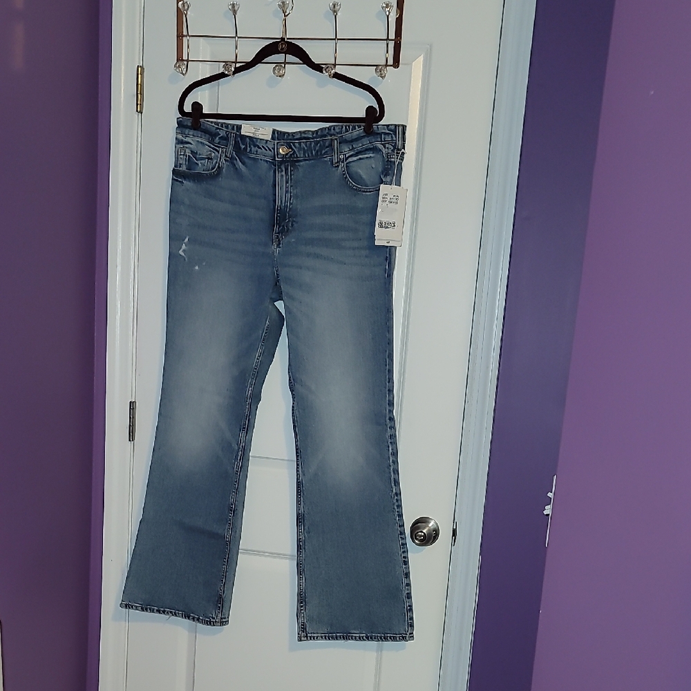 H&M Blue Flare Wide Leg Jeans Sz: 18 NWT
